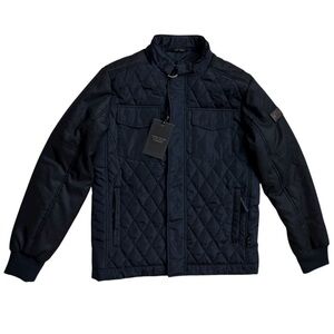 NWT JOHN PETER LONDON Men's Navy Quilted Jacket